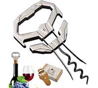 LUCYLANKER Apribottiglie Vino, Apribottiglie per Bottiglie Vino 3 in 1 Ah So, Cavatappi Bilama, Cavatappi Vecchie Annate con Apribottiglie per Birra, Regalo per Gli Amanti del Vino (Meccanico)