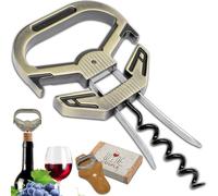 LUCYLANKER Apribottiglie Vino, Apribottiglie per Bottiglie Vino 3 in 1 Ah So, Cavatappi Vecchie Annate con Apribottiglie per Birra, Regalo per Gli Amanti del Vino (Bronzo - Elegante)
