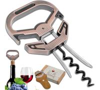 LUCYLANKER Apribottiglie Vino, Apribottiglie per Bottiglie Vino 3 in 1 Ah So, Cavatappi Vecchie Annate con Apribottiglie per Birra, Regalo per Gli Amanti del Vino (Rosso Rame - Elegante)