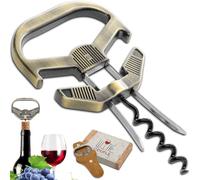 LUCYLANKER Apribottiglie Vino, Apribottiglie per Bottiglie Vino 3 in 1 Ah So, Cavatappi Vecchie Annate con Apribottiglie per Birra, Regalo per Gli Amanti del Vino (Bronzo - Classico)