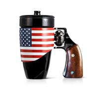 LUCYLANKER Tazza da caffè in Ceramica Elegante e Divertente con Manico a Pistola, Bicchiere Novità, Tazza da caffè Revolver Personalizzata, Regali Militari per Uomo, 330ML (07)