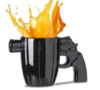 LUCYLANKER Tazza da caffè in Ceramica Elegante e Divertente con Manico a Pistola, Bicchiere Novità, Tazza da caffè Revolver Personalizzata, Regali Militari per Uomo, 330ML (Nero)