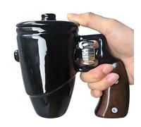 LUCYLANKER Tazza da caffè in Ceramica Elegante e Divertente con Manico a Pistola, Bicchiere Novità, Tazza da caffè Revolver Personalizzata, Regali Militari per Uomo, 330ML (06)