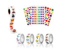 Lucywey Adesivi Animali Rotondi 2000 Pezzi, 40 Modelli di Sticker Ricompensa per Adesivi Ricompensa per Bambini, Stickers Creativi 2.5cm per Lavoretti e Feste (4 Rotoli)
