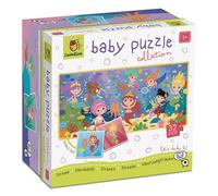 Ludattica - Baby puzzle Sirene - Puzzle 32 pezzi bambini 2+ - Due giochi in uno - Dimensione 67 x 32 cm - Made in Italy