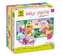 Ludattica | Baby Puzzle Unicorni | Puzzle bambini 2 anni | Puzzle Double Face 32 pezzi | Due giochi in uno | Dimensione 67 x 32 cm | Made in Italy