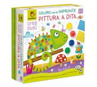 Ludattica | Coloro con le Impronte Pittura a Dita per Bambini 2+ | Kit Creativo con Tempere Superlavabili | Attività Sensoriale ed Educativa | Made in Italy
