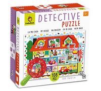 Ludattica - Detective puzzle La mia casa - Puzzle 108 pezzi bambini 5+ - Due giochi in uno - Dimensione 70 x 50cm - Made in Italy