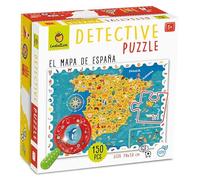 Ludattica- Detective Puzzle-Mappa di Spagna Italia Bambini, Colore Vari, 22181
