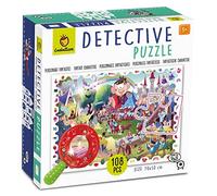 Ludattica - Detective puzzle Personaggi fantastici - Puzzle 108 pezzi bambini 5+ - Due giochi in uno - Dimensione 70 x 50cm - Made in Italy