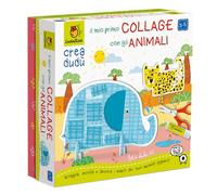 Ludattica | Il Mio Primo Collage con gli Animali | Kit Creativo per Bambini 3+ | Collage Artistico e Divertente | Gioco taglio e incollo | Made in Italy