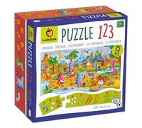 Ludattica Puzzle 123 Dinosauri | Gioco Educativo per Bambini 3+ | Impara Numeri e Quantità con i Dinosauri | Puzzle Didattico Made in Italy
