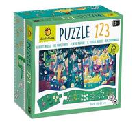 Ludattica - Puzzle 123 Il Bosco Magico - Puzzle 25 pezzi bambini 3+ - Due giochi in uno - Dimensione 50 x 35 cm - Made in Italy