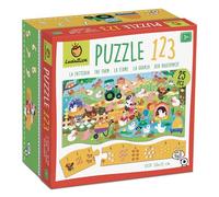 Ludattica - Puzzle 123 La fattoria - Puzzle 25 pezzi bambini 3+ - Due giochi in uno - Dimensione 50 x 35 cm - Made in Italy…