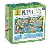 Ludattica - Puzzle 123 La Giungla - Puzzle 25 pezzi bambini 3+ - Due giochi in uno - Dimensione 50 x 35 cm - Made in Italy…