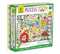 Ludattica | Puzzle Zoom I Dinosauri | Puzzle 24 pz in cartone spesso | Puzzle per bambini | Gioco cerca trova | Età 3+ | Gioco Made in Italy