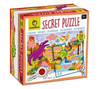 Ludattica - Secret puzzle Dinosauri - Puzzle 24 pezzi bambini 3+ - Due giochi in uno - Dimensione 50 x 35cm - Made in Italy