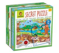 Ludattica - Secret puzzle Il bosco sottospra | Puzzle 24 pezzi con lente spia | bambini 3+ | Due giochi in uno | Dimensione 50 x 35cm | Made in Italy