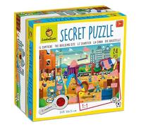 Ludattica - Secret puzzle Il Cantiere - Puzzle 24 pezzi bambini 3+ - Due giochi in uno - Dimensione 50 x 35cm - Made in Italy
