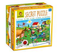 Ludattica - Secret puzzle La Fattoria - Puzzle 24 pezzi bambini 3+ - Due giochi in uno - Dimensione 50 x 35cm - Made in Italy