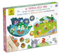 Ludattica Tombola delle Fiabe | Tombola per bambini | Bingo con sacchetto in stoffa e cartelle sagomate | Gioco educativo per bambini 3-7 anni | Family game | Made in Italy