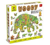Ludattica - Woody puzzle Il Bosco - Puzzle 48 pezzi in legno bambini 5+ - Due giochi in uno - Made in Italy