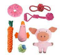 LUDHEP Set 7 Giocattoli per Cani, Peluche con Suono, Corda da Masticare, per Pulizia Denti e Divertimento, Accessori per Animali Domestici di Tutte le Taglie, Allevia Lo Stress e la Noia