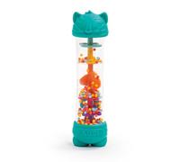LUDI - Bastone Antipioggia per Bambini - Giocattolo sensoriale sonoro e visivo - Palline Colorate - Effetto Pioggia lenitivo - Area Strutturata dentizione - a Partire dai 6 Mesi - 20 cm, Turchese