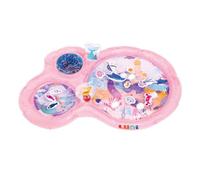 LUDI Coperta a forma di sirena, grande, per un momento di relax e risveglio, bordi gonfiabili, elementi galleggianti, tra cui 5 specchi, 2 attività sonore, gel glitterato