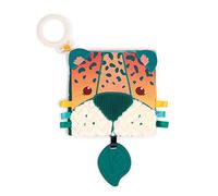 LUDI - Libro di risveglio giungla - Con 7 attività sensoriali - Da 3 mesi - Risveglio bambino - Sviluppa la scoperta, il tatto e il benessere - Materiali morbidi e varie texture + anelli di dentizione