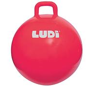 LUDI Pallone per Saltare XXL Rosso, Ludi, Maniglia Anatomica - Pallone Gonfiabile Grande - Plastica Spessa ed Elastica - Giocattolo al Chiuso e all’Aperto