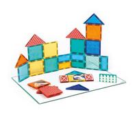 LUDI - Pannello Magnetico - Gioco di Costruzione - 2D e 3D - 27 Pezzi Magneti - Manipolazione e assemblaggio - Facile - da 2 Anni