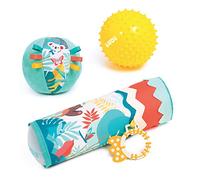 Ludi - Scatola per Il risveglio del Bambino - 1 Tubo Gonfiabile e 2 Palline sensoriali - da 6 Mesi
