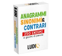 LUDIC - Brain Cards Anagrammi Sinonimi e Contrari - 250 Enigmi e Giochi di Parole | Gioco di Carte di Lessico e Logica, Sfide di Velocità Mentale, Giochi di Società per Adulti e Ragazzi, 10-99 Anni