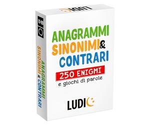 Ludic - Brain Cards Anagrammi Sinonimi e Contrari - 250 Enigmi e Giochi di Parole | Gioco di Carte di Lessico e Logica, Sfide di Velocità Mentale, Giochi di Società per Adulti e Ragazzi, 10-99 Anni