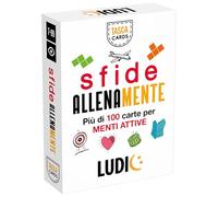 LUDIC - Tasca-Cards Sfide Allenamente - Più di 100 Giochi Per Menti Attive | Carte Tascabili con 100+ Sfide di Logica, Memoria, Labirinti e Anagrammi. Gioco di Società 7-99 anni, Per Ragazzi e Adulti
