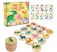 Ludihive Gioco di Memoria con Coppie di Dinosauri, 24 Pezzi Gioco di Memoria con Coppie di, Gioco di memoria a coppie Giocattoli Montessori per Bambini dai 3 anni in su con 10 adesivi di dinosauri