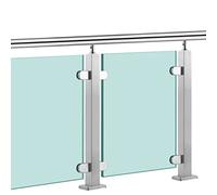 LUDIST Parapetto in Vetro Ringhiera per balaustra in Vetro in Acciaio Inossidabile 304, Balcone, Giardino, corrimano per Ponte, Scala (Altezza: 850/1050 mm) (1050 mm)