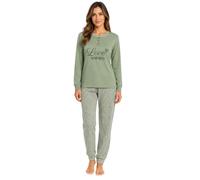 Ludor Vanuè - Pigiama Donna Invernale in Cotone Caldo Interlock 100% - Set da Notte Due Pezzi -