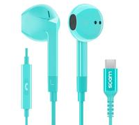 LUDOS FEROX Cuffie USB C, Garanzia 5 Anni, Auricolari USB C In-Ear per iPhone 16 15 Pro Max Plus iPad, Cuffie Type C con Microfono per Samsung Galaxy S24 S23 Ultra S22 S21 FE S20 A53 A54 - Turchese