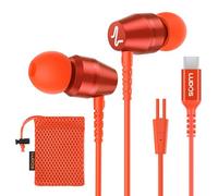 LUDOS OMNITONE Cuffie USB C, Garanzia 5 Anni, Auricolari USB C In-Ear per iPhone 16 15 Pro Max Plus iPad, Cuffie Type C con Microfono per Samsung Galaxy S24 S23 Ultra S22 S21 FE S20 A53 A54 - Corallo