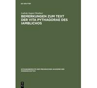 Ludwig August D Bemerkungen zum Text der Vita Pythagorae des (Copertina rigida)