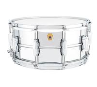 Ludwig LM402 - Tamburo rullante in alluminio cromato liscio, 6,5 x 14 cm, con alette imperiali e colino Supra Phonic