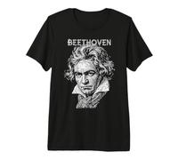 Ludwig Van Beethoven Divertente Compositore Note Musicali Musicista Maglietta Premium