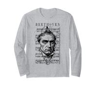 Ludwig Van Beethoven Spartito Classico Ritratto Vintage Maglia a Manica