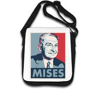 Ludwig von Mises Economist austriaco Pop Art Poster borsa a tracolla bianca