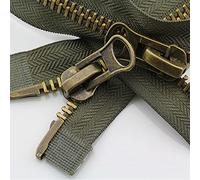 Lueao Cqinju-Chiusure Lampo 1pc 8# Cerniera per Cucire a Doppio cursori Due Teste per Rivestimento del Vento Piumino con Cerniera Riparazione Cerniera 70 80 90 100 cm Verde/Nero, Robusto e Durevole