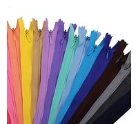 Lueao Cqinju-Chiusure Lampo 3# 5pcs 24 cm Lunghi Cerniere Invisibili Lunghi Bianchi Rosa Grigio Invisibile con Cerniera in Nylon Bobina con Cerniera per Cucire, Robusto e Durevole