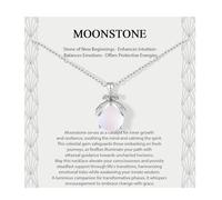 Lueaurra Collana con pietra di luna e lucciola, idea originale, regalo di compleanno, per donna, regalo di Natale, collana dell'amicizia per figlia, mamma, sorella, migliore amica, NO