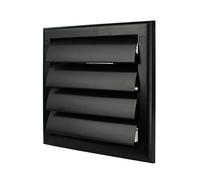 Lüftungsgitter in schwarz mit Lamellen Insektenschutz Flansch Ø 100 mm